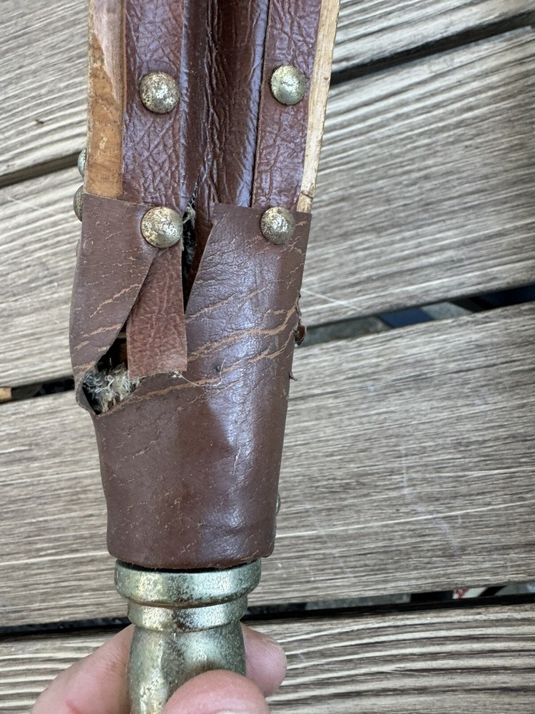 Vintage Hand Bellows Bellower Fleur-de-lis Leather