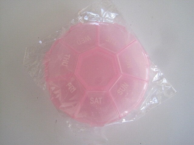 Pill Organizer Pocket/Purse Size Pink New