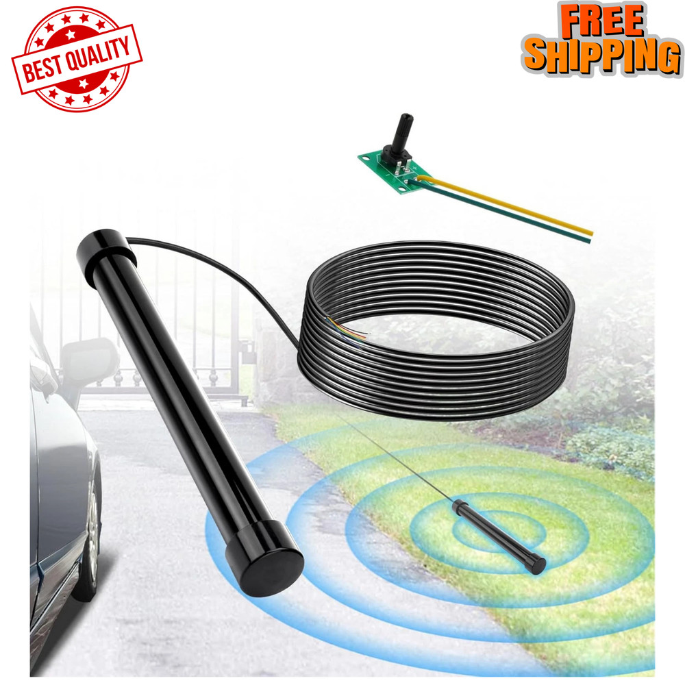 Vehicle Sensor for Automatic Gate Opener, Driveway Gate Exit Wand with 50FT Cabl