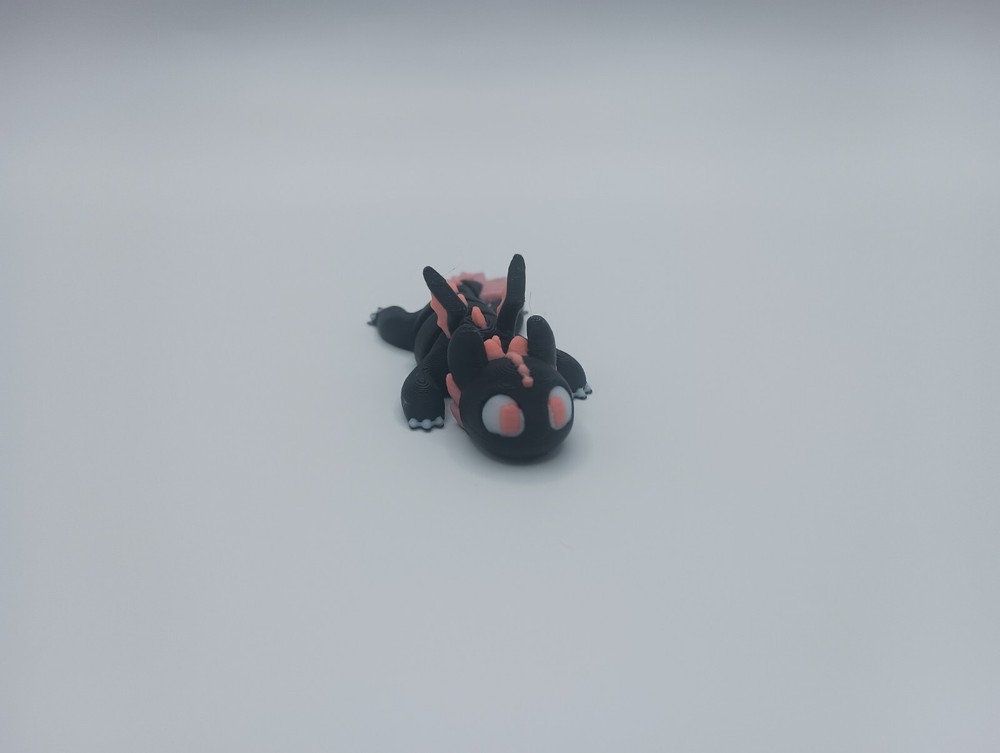 3D Printed Jiggle Pet Black Dragon