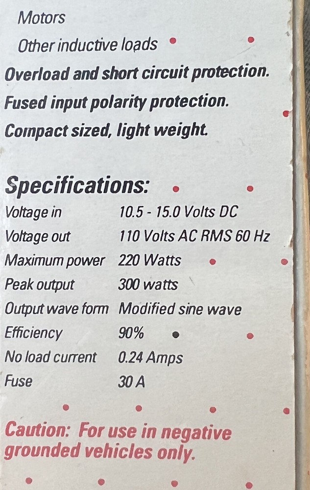 Recoton Power Inverter Dc To Ac ca181