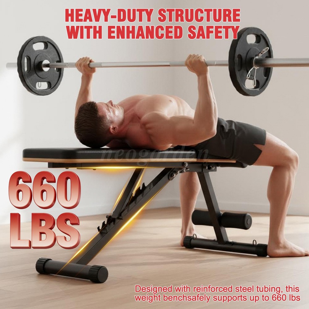 Adjustable Foldable Exercise Weight Bench Workout Bench Gym With Resistance Band