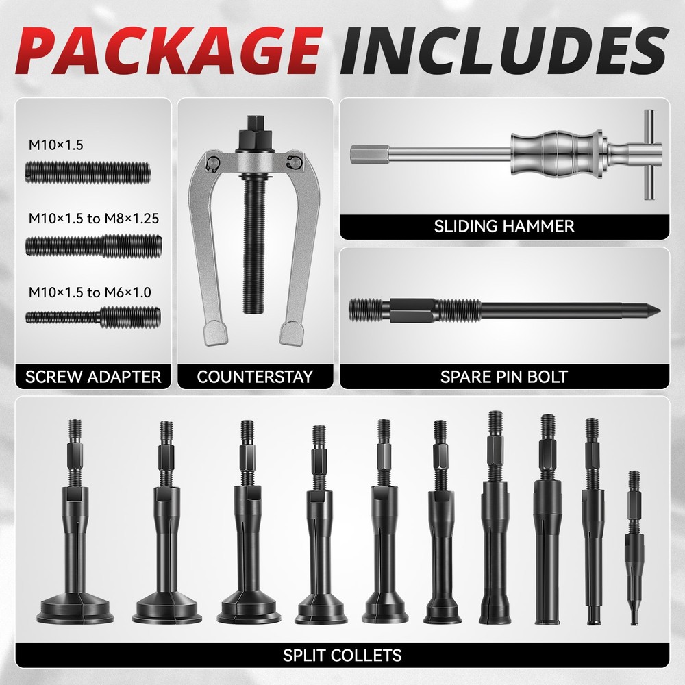 16Pack Blind Hole Bearing Extractor Puller Set 45# Steel Bearing Remove Tool Kit