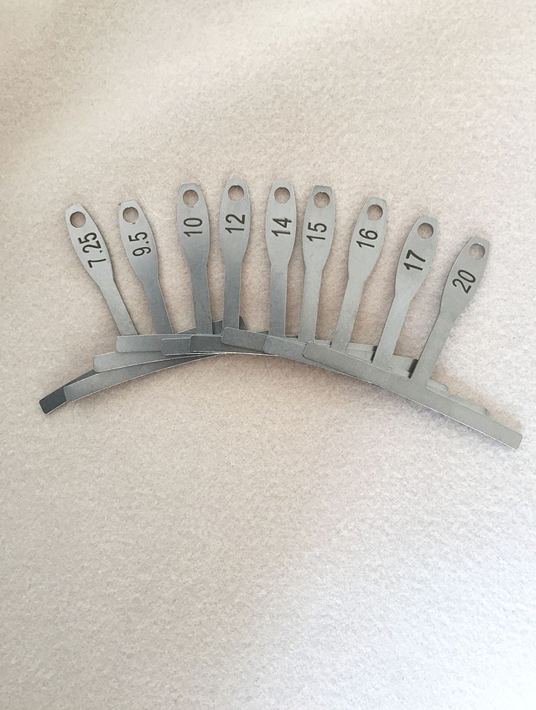 Set of 9 Understring Radius Gauge for Guitar Luthier Tools for Bridge Saddle