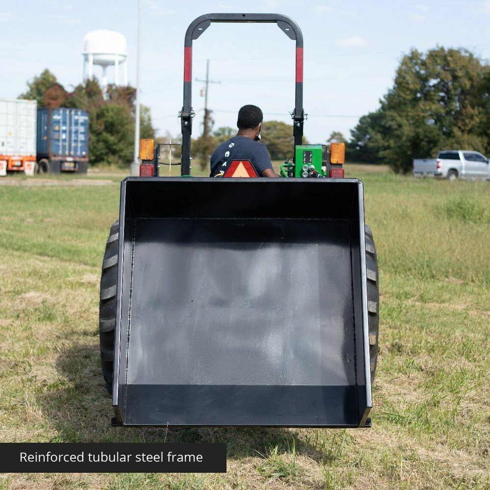 Titan Attachments 30 Cu. FT Quick Hitch Compatible Hydraulic Dump Box, Cat 1