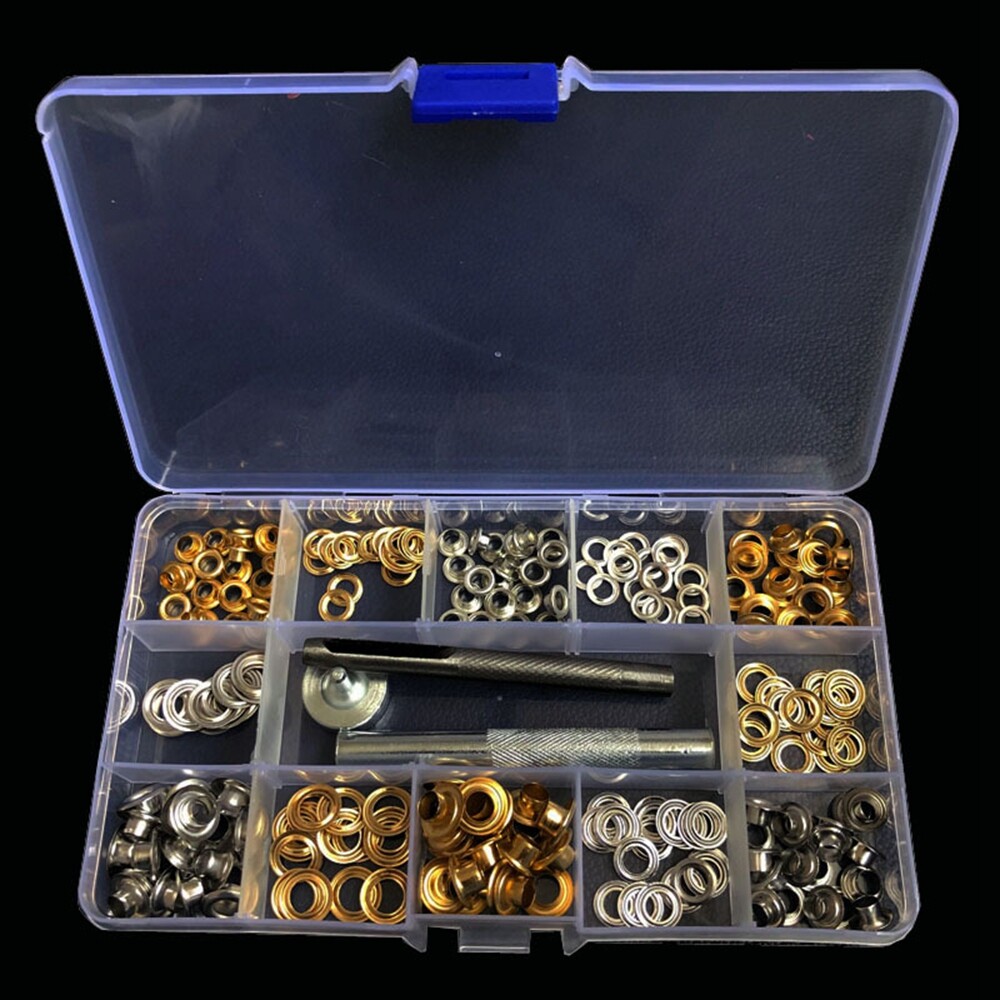 Durable Clothing Metal Grommets Eyelets Button with Installation Tool 120Pcs
