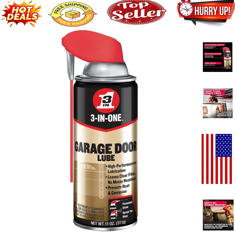High-Performance Garage Door Lubricant with Smart Straw - 6 Pack