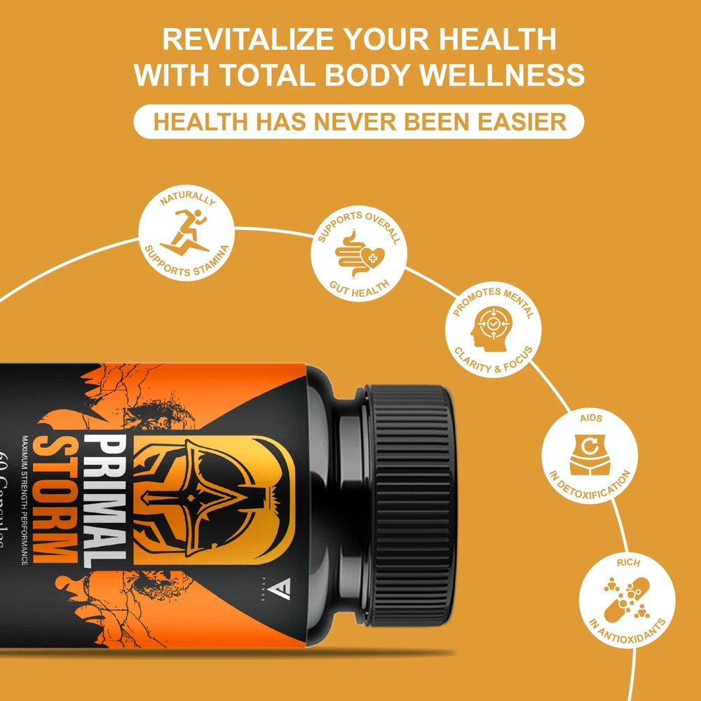Primal Storm Performance Support, PrimalStorm Capsules (60 Capsules)