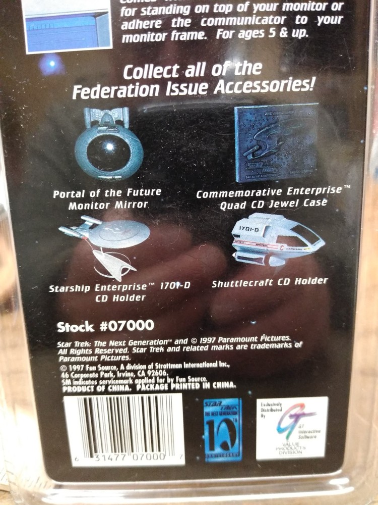 Vtg NOS Sealed 1997 Star Trek The Next Generation Communicator Clock Fun Source