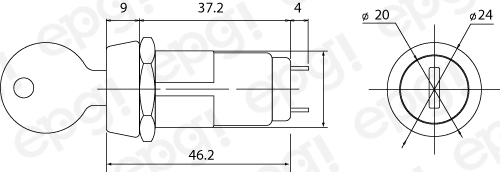KEY SWITCH (ON/OFF) INCLUDES 2 FLAT KEYS #KS3-2PK
