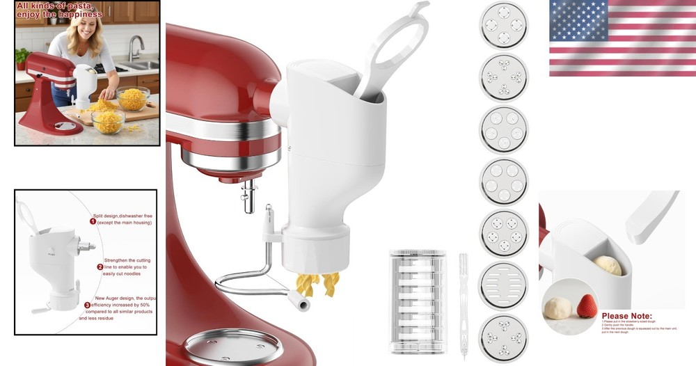 Versatile KitchenAid Pasta Press Attachment: Make Spaghetti, Fusilli, and More