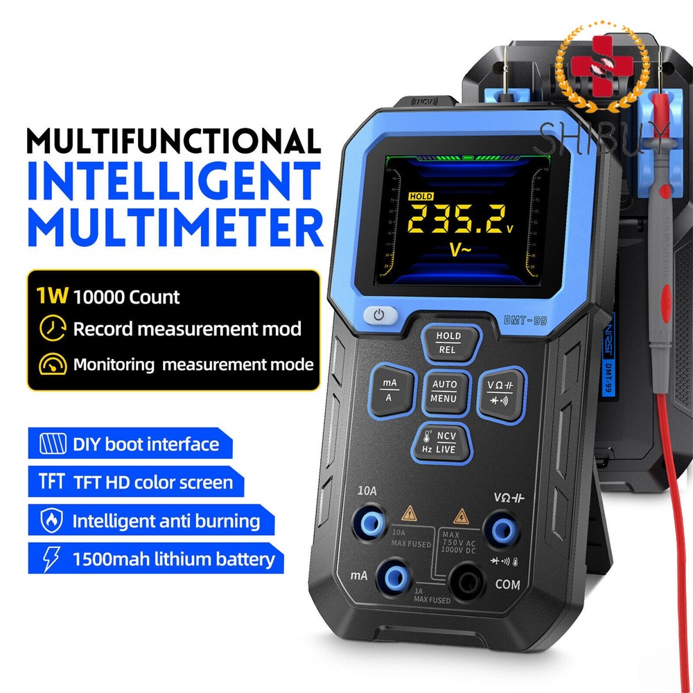 2.4" DMT-99 Digital Multimeter DC AC Auto-Range Current Voltage 10000 Counts