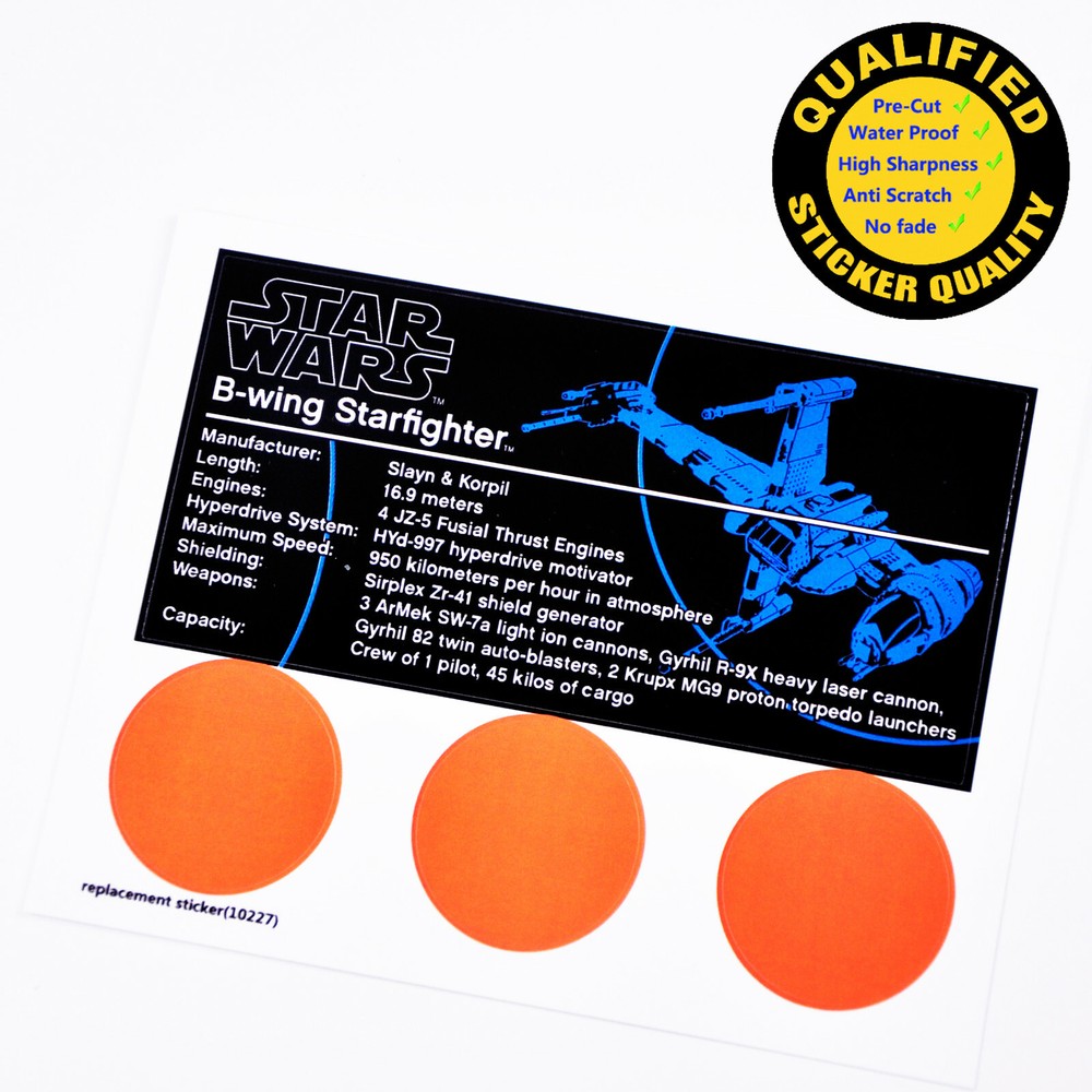 Replacement sticker for set 10227 Precut sticker