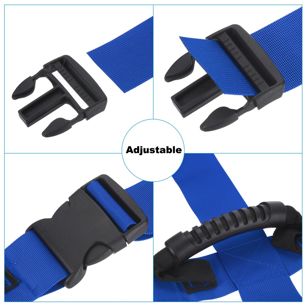 Carrying Strap with Handle, Cross Style Adjustable Nylon Belt, Blue