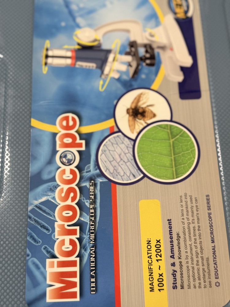 Educational Microscope Kit for Kids 100x-1200x Magnification Science Lab Set