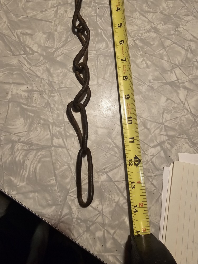 PRIMITIVE HAND FORGED IRON CHAIN With HANDLE 14"