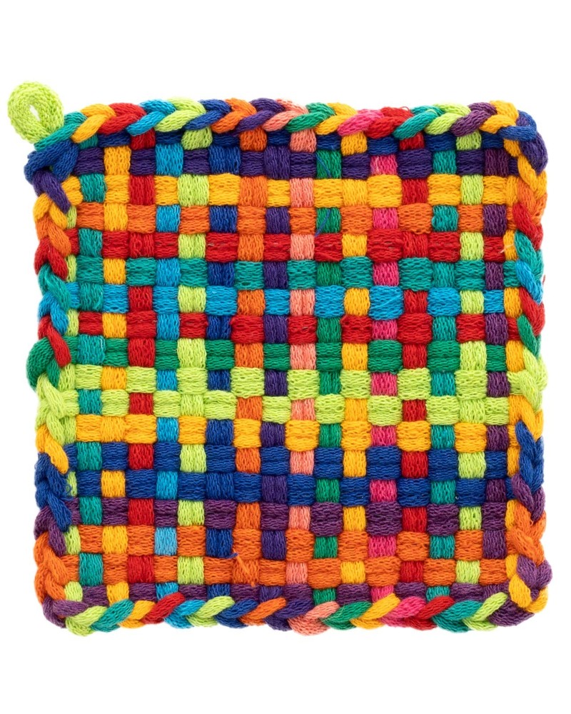 Friendly Loom | 7” Traditional-Sized Multicolor Potholder Small,