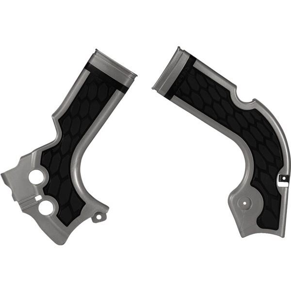 Acerbis X-Grip Frame Guards - Silver/Black - 2374241015