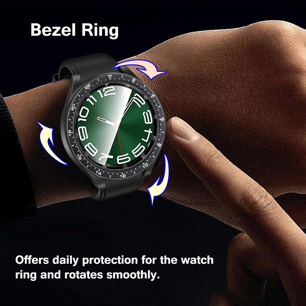 Fr Samsung Galaxy Watch 6 Classic 47mm PC Case Screen Protector Bezel Ring Cover