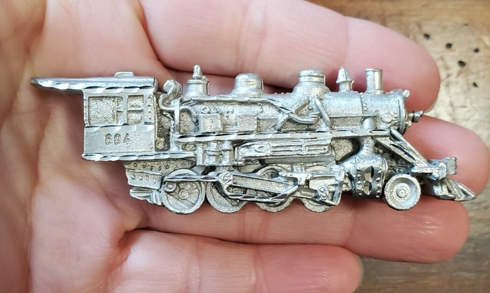 Pewter Train Engine Mini Decorative Collectible Spoon 1983 figurine