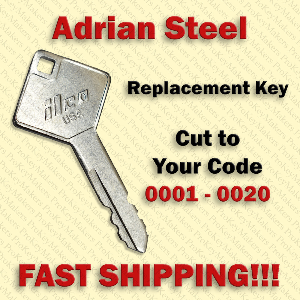 Adrian Steel Replacement Toolbox Key Cut to Your Code 0001 - 0020