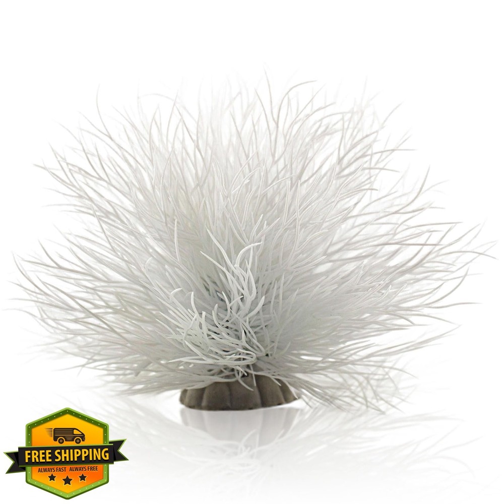 TAOMYPETS Fish Tank Decorations Plastic Artificial Plants White