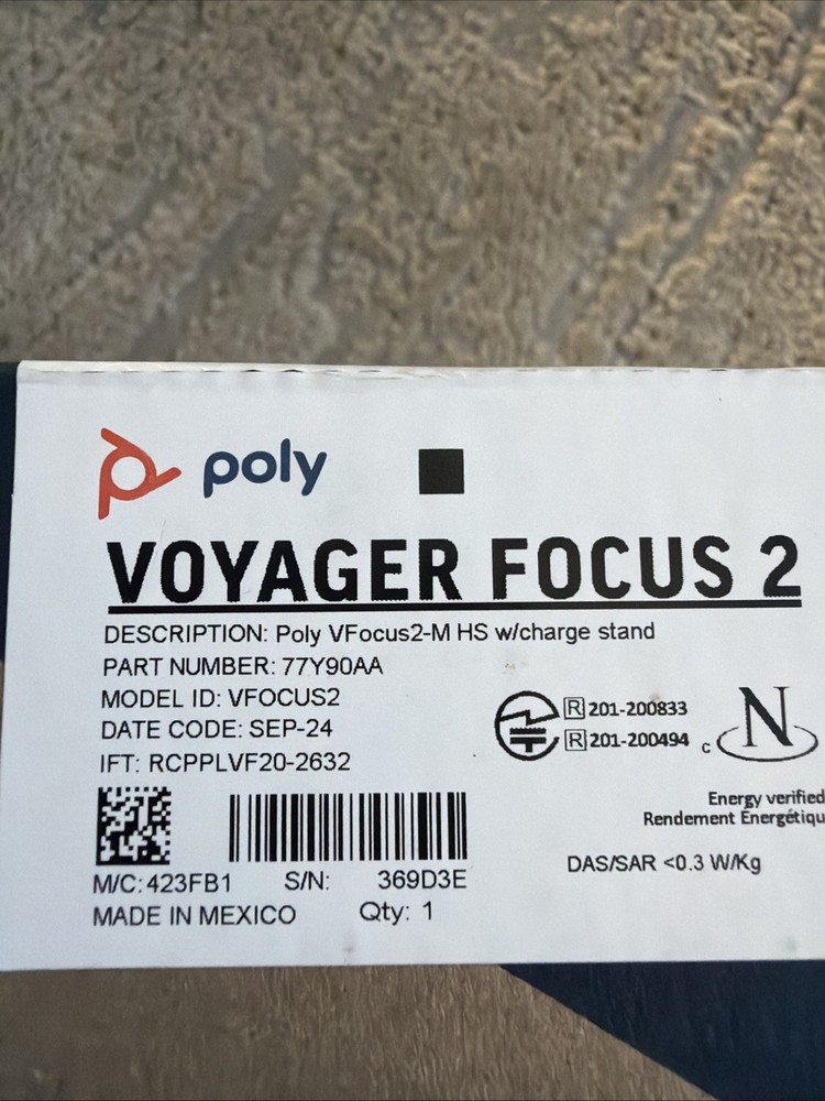 Poly Voyager Focus 2 USB / Bluetooth Microsoft Teams Headset w/ Charging Stand