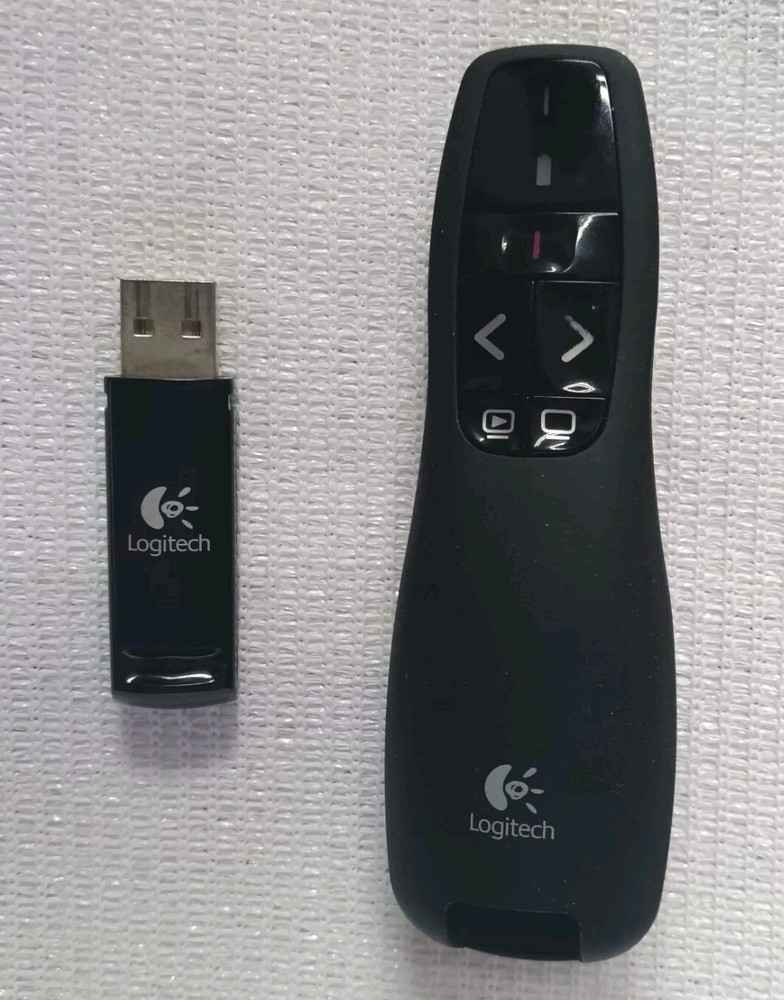 Logitech R400 Presenter Remote Control + Laser Pointer & Dongle (Tested & Works)