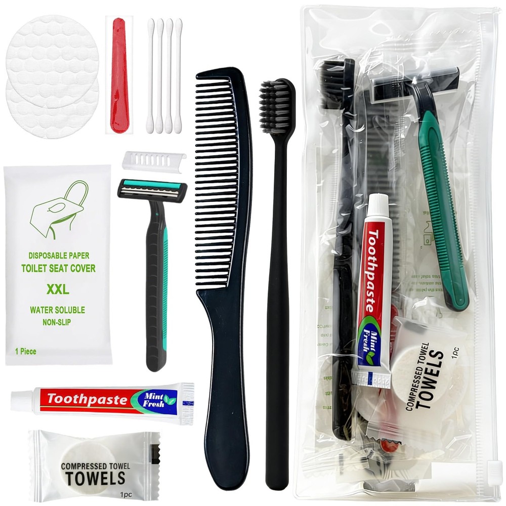 20 Sets Personal Hygiene Kit Bulk, Disposable Toothbrushes with Toothpaste, C...