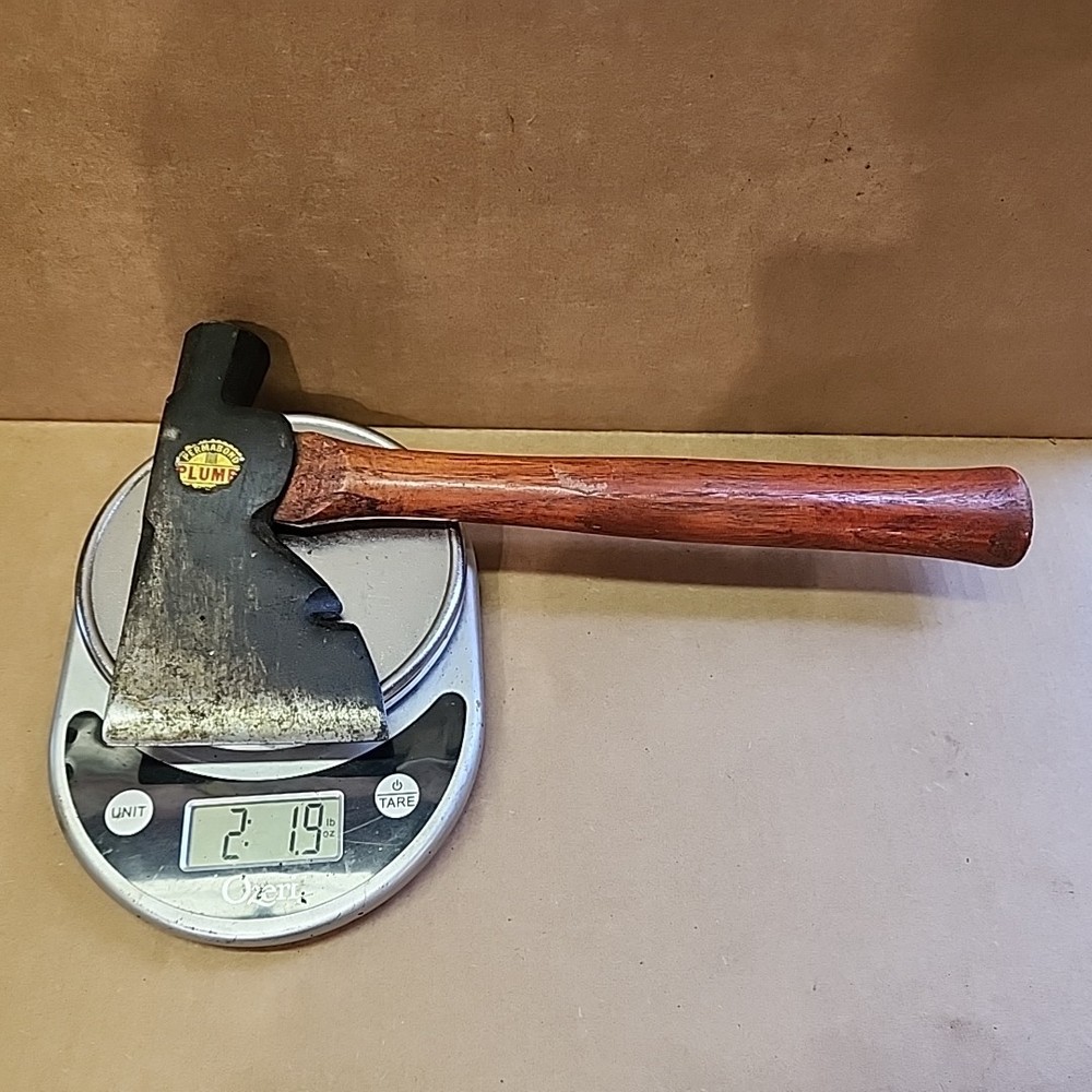 Vintage Plumb Permabond Carpenter Hatchet Half Hammer Axe Red Handle