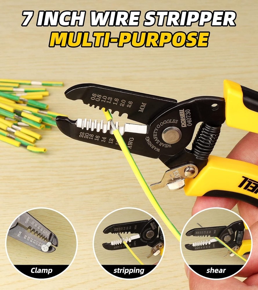 Compact Stainless Steel Wire Stripper with Multi-Function Capability - 7x2.32in