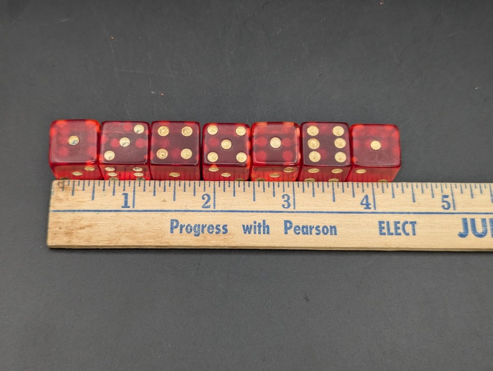 Vintage 7 Cherry Bakelite & 6 Bakelite Mix Dice Set