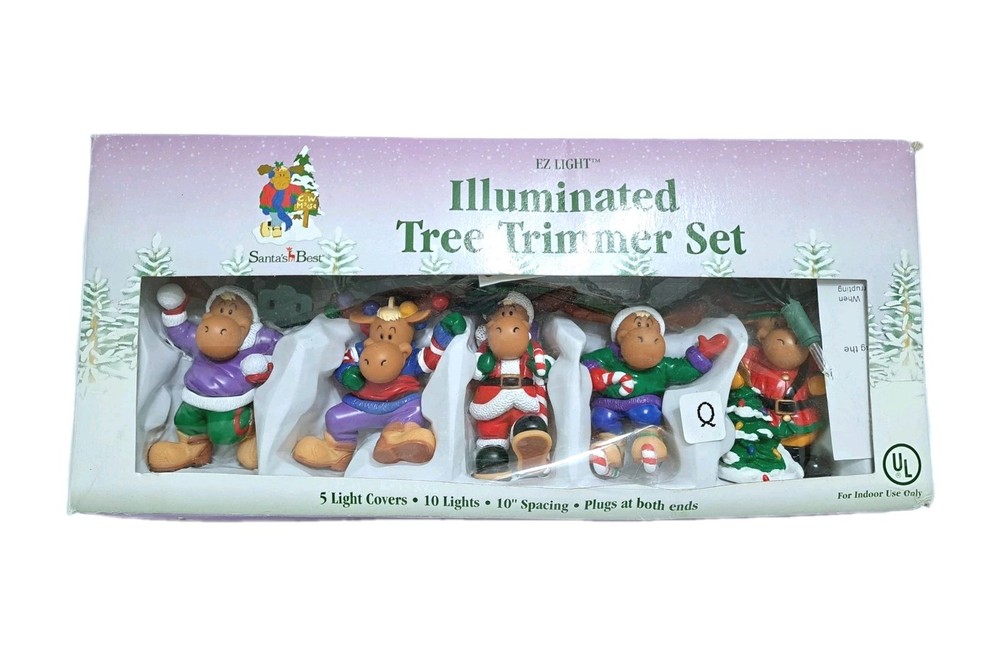 Santas Best Moose String Light Set 10 Lights 7619 Christmas Tree Ornaments