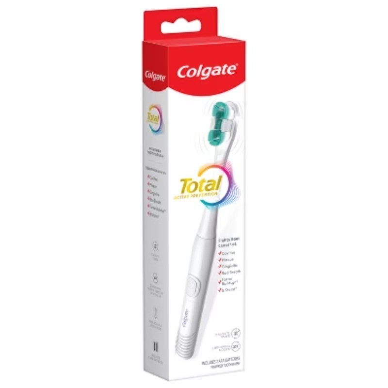 Battery Powered Toothbrush White: Medium Bristles, Full Head, Includes Batteries