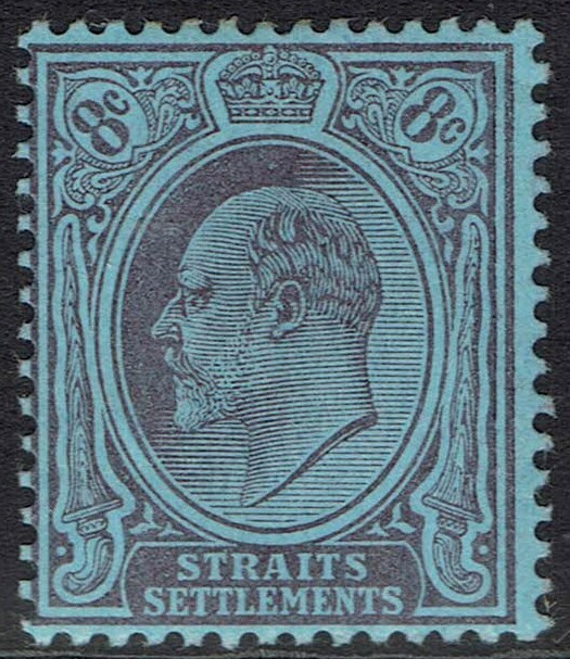 STRAITS SETTLEMENTS 1904 KEVII 8C WMK MULTI CROWN CA