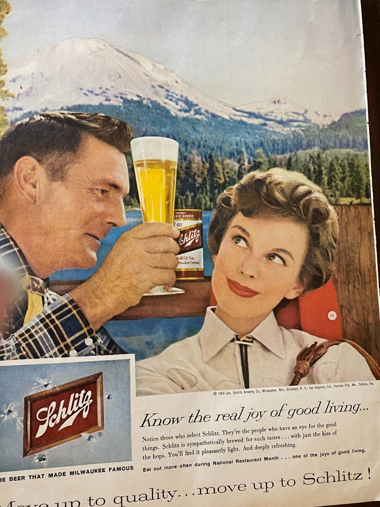 Schlitz Beer, Full Page Vintage Large Format Print Ad