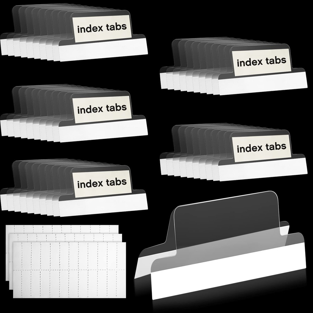 Insertable Self Adhesive Tabs with Printable Inserts, 1 Inch Clear Index Tabs...