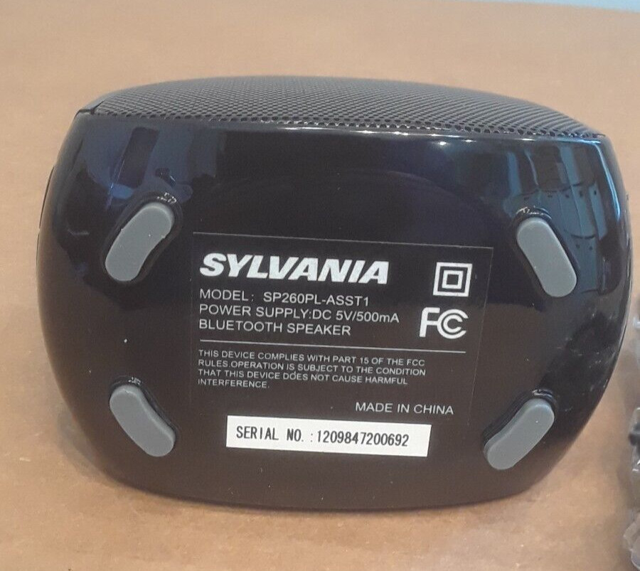 Sylvania Bluetooth Wireless Portable Speaker Rechargeable SP260PL