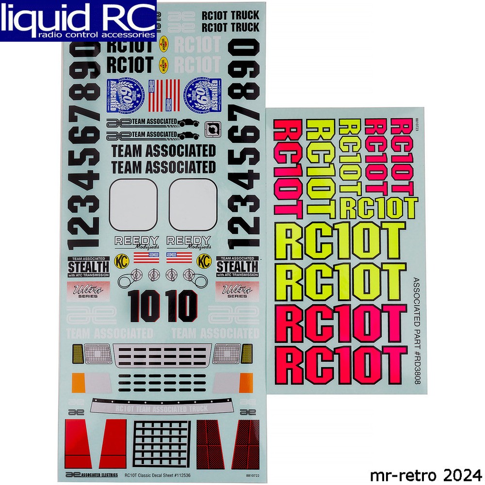 Associated 7860 RC10T Decal Sheet