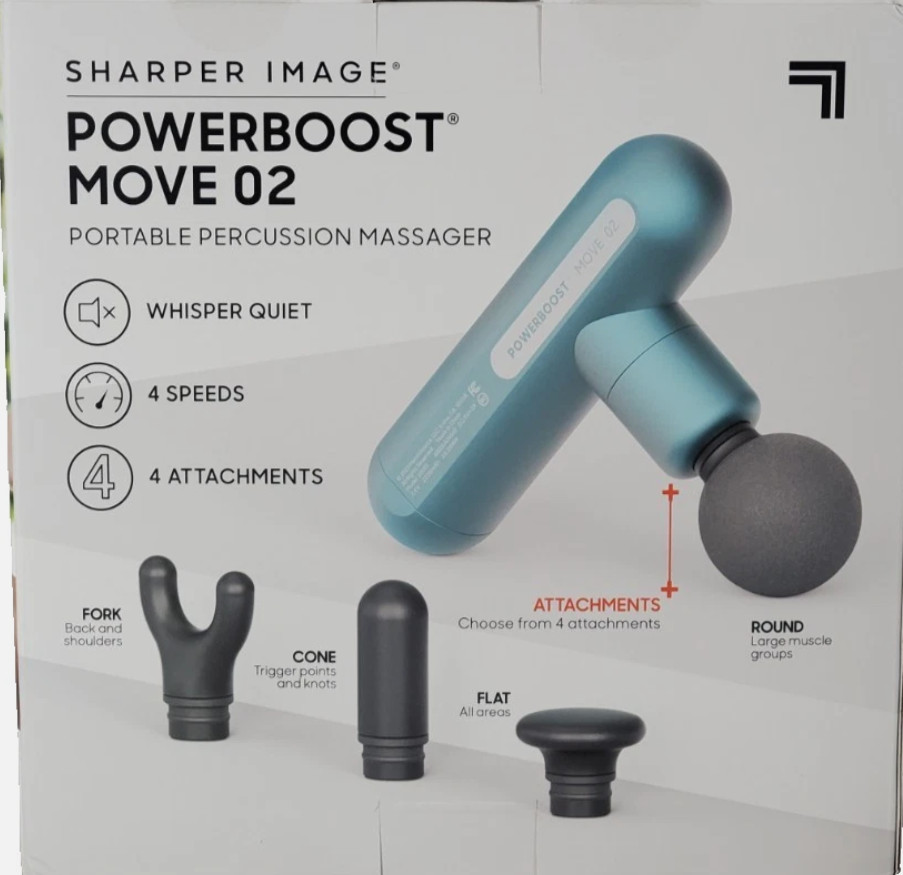 Massage Gun Sharper Image Powerboost Move 02 Percussion Massager Light Blue