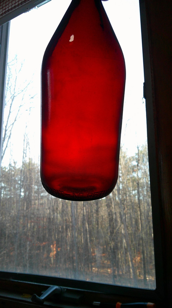 Vintage Anchorglass Royal Ruby 1950 Quart Schlitz Beer Bottle