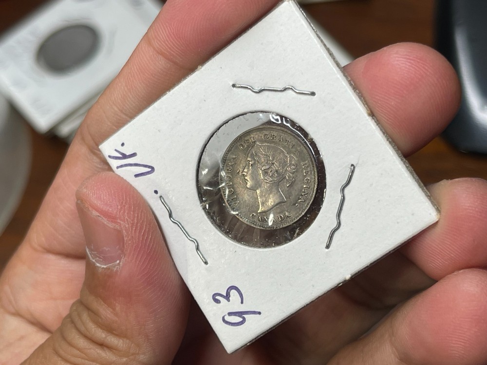 1893 Canada 5 Cents Silver Coin Great Condition