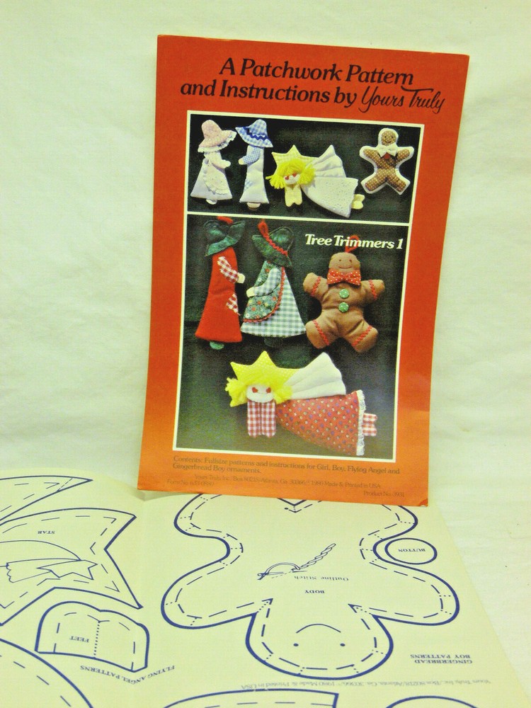 Yours Truly Patchwork Pattern, Tree Trimmers 1 Ornaments