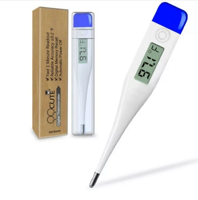 QQcute Digital Body Thermometer - Clinical Basic Thermometer Waterproof Tip