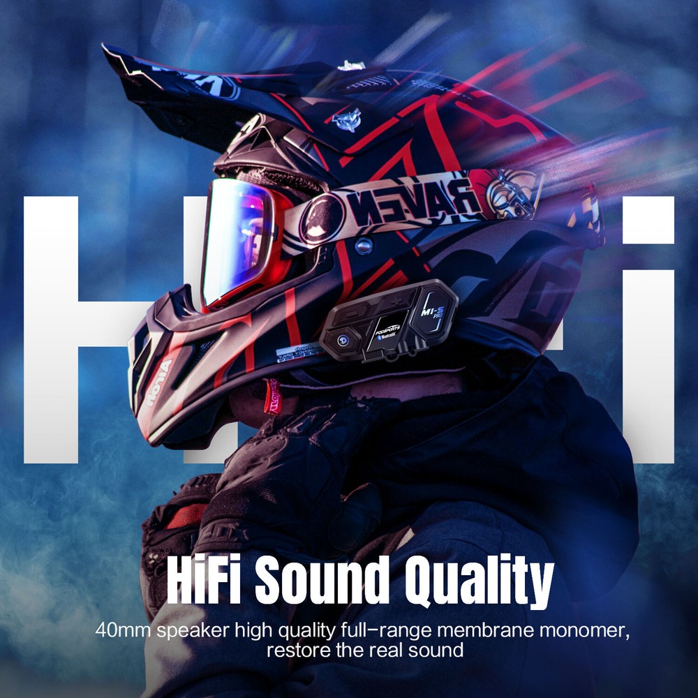 M1-S Pro 2000M Motorcycle Intercom Helmet Bluetooth Headset 8 Riders Interphone