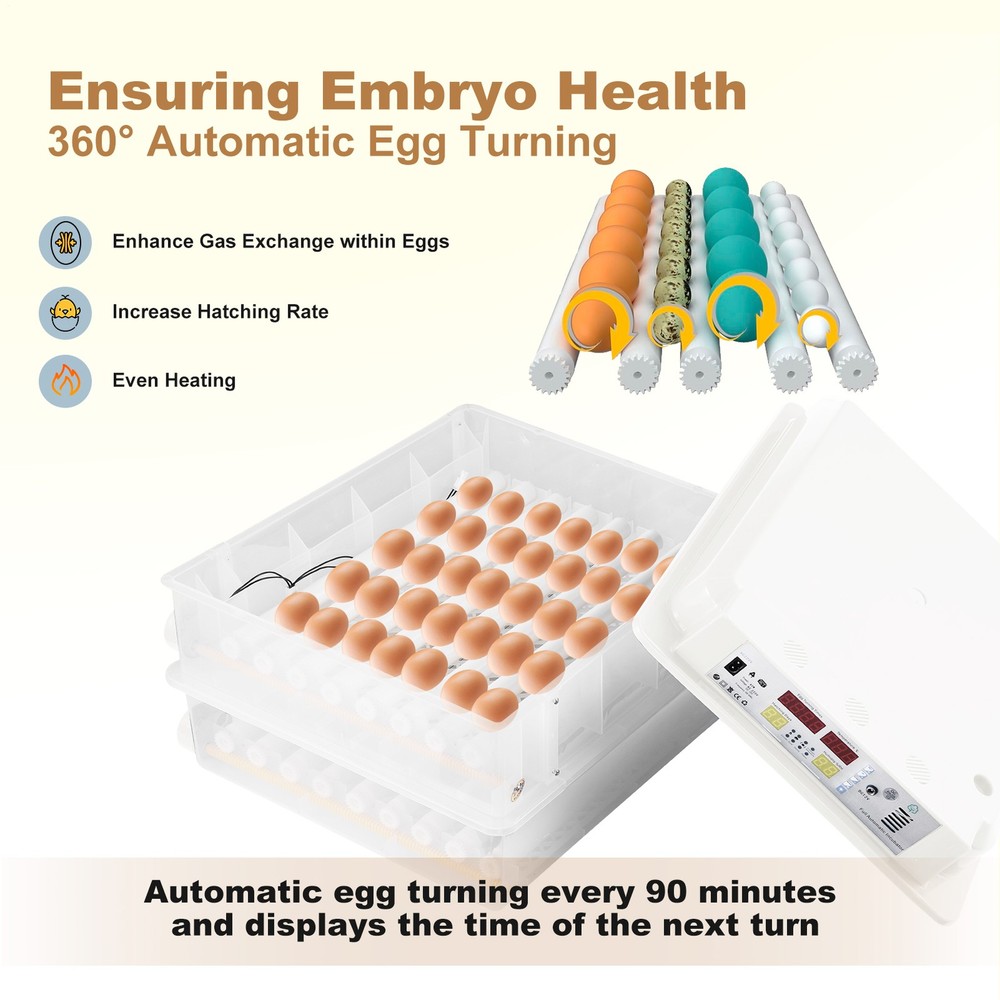 Automatic 120 Eggs Incubator Temperature Control Digital Chicken Egg Hatcher NEW