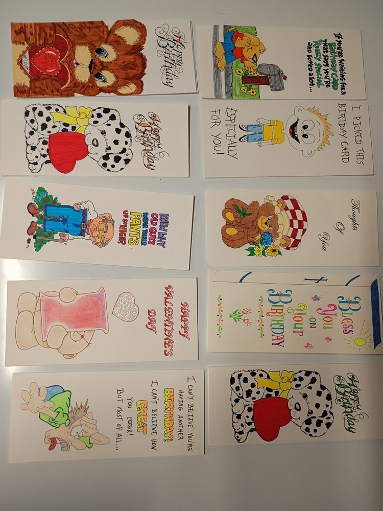 hand colored greeting cards