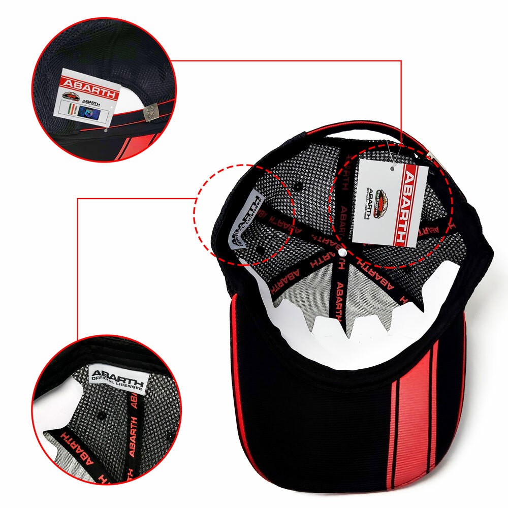 Abarth Black Summer Curved Visor Hat