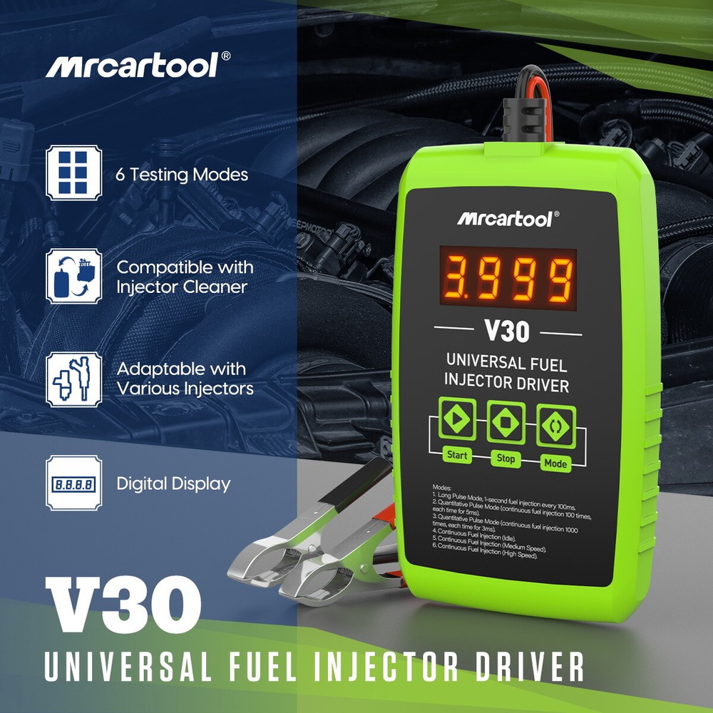 Universal Fuel Injector Tester Adapter 6 Testing Modes DIY Cleaning Tool Kit Set