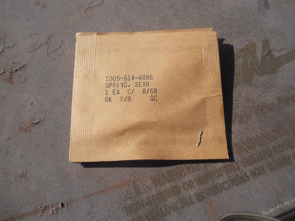 WW1 WW2 US model 1903  springfield sear spring NOS in arsenal wrapper
